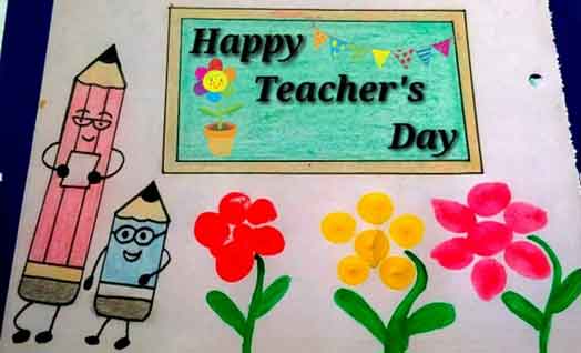 Happy teachers day drawing for kids