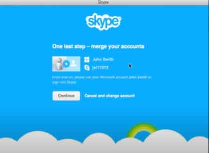 confirm for merging skype and Microsoft account into one