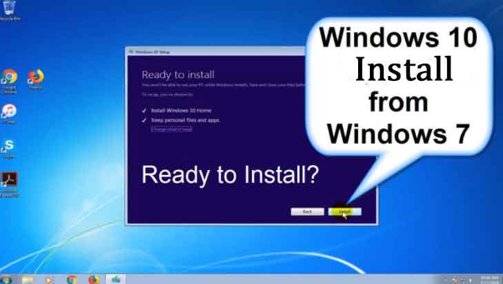 how to install windows 10 from windows 7