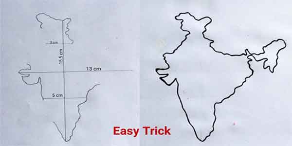 India map drawing measurement 