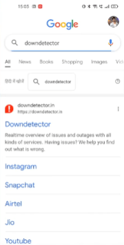 Down Detector to fix Instagram White Screen