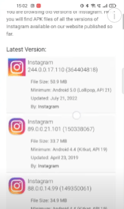 Download Older Version of Instagram