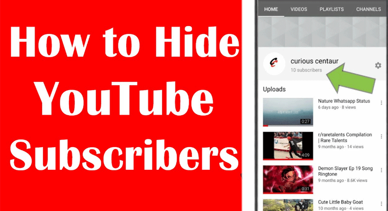 how to hide subscriber on youtube
