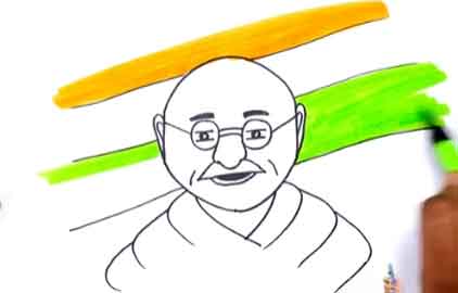 Draw Mahatma Gandhi with 1001 for Children