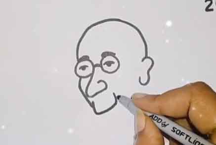 How to Draw Mahatma Gandhi with 203