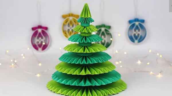 Christmas Tree Making with Paper for Kids (Method 1)