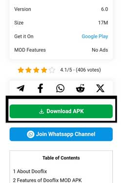 It will take you to a different page. Scroll down and Click on Download APK.